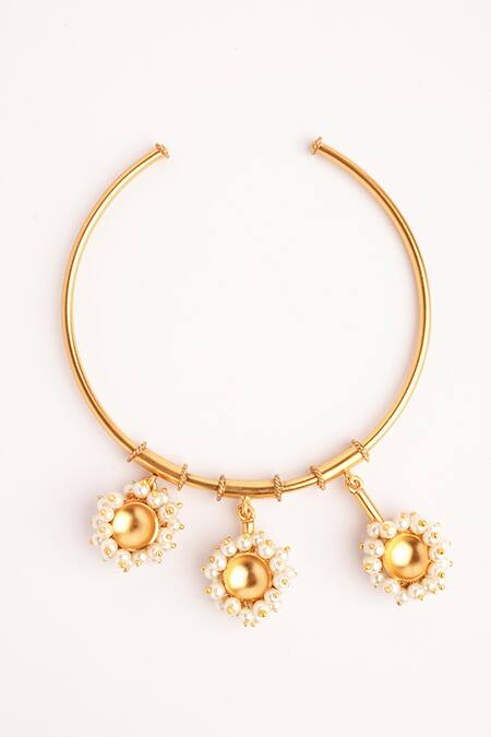Suhani Pittie Gold Plated Pearls Embellished Anklet Online at Aza Fashions Suhani Pittie_Gold Plated Pearls Embellished Anklet _Online_at_Aza_Fashions