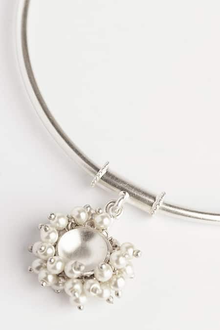 Buy Suhani Pittie Silver Plated Pearls Work Anklet Online at Aza Fashions Buy_Suhani Pittie_Silver Plated Pearls Work Anklet _Online_at_Aza_Fashions