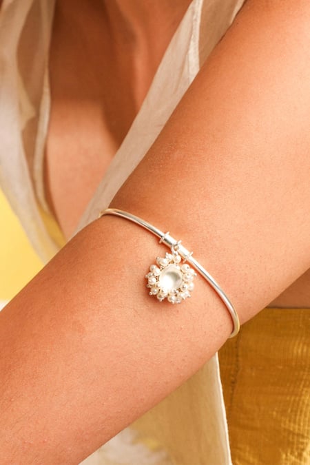 Buy Suhani Pittie Silver Plated Pearls Work Anklet Buy_Suhani Pittie_Silver Plated Pearls Work Anklet