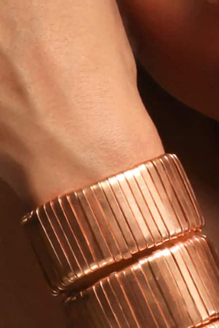 Suhani Pittie Gold Plated Galactic Shield Cuff Bracelet 