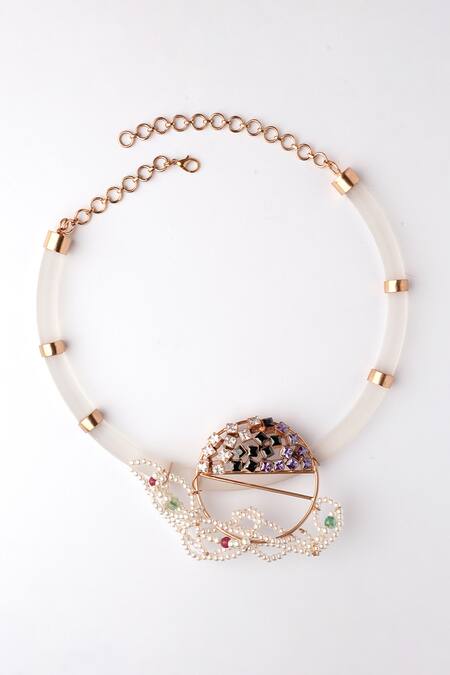 Suhani Pittie Gold Plated Midnight Moon Gemstone Kanthi Necklace Online at Aza Fashions Suhani Pittie_Gold Plated Midnight Moon Gemstone Kanthi Necklace _Online_at_Aza_Fashions