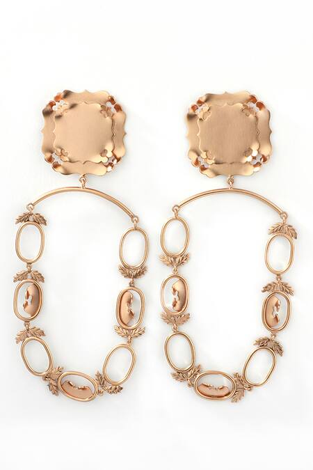 Suhani Pittie_Gold Plated Lush Bloom Ambience Earrings _Online_at_Aza_Fashions