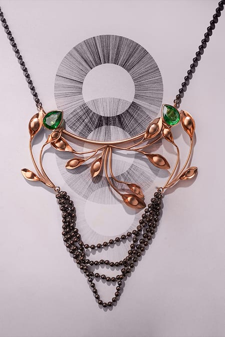 SUHANI PITTIE Black Bead Ivys Lament Embellished Pendant Necklace