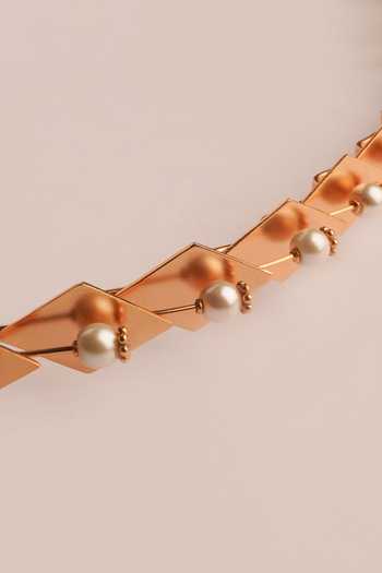 Suhani Pittie_Gold Pearl Duchess Mohawk Hair Accessory_Online_at_Aza_Fashions