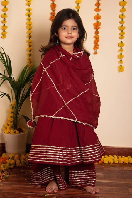 Pomcha Jaipur Bachpan Embroidered Anarkali Pant Set 