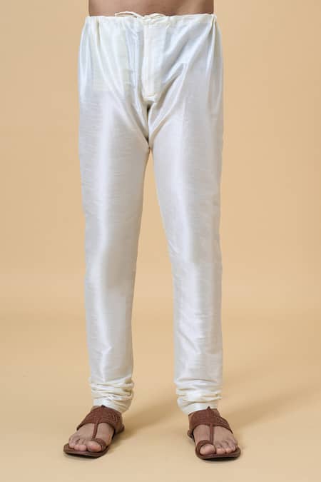 Buy Arihant Rai Sinha Cream Jacquard, Chanderi Silk Lace, Floral Geometric Woven Kurta With Churidar Buy_Arihant Rai Sinha_Cream Jacquard, Chanderi Silk Lace, Floral Geometric Woven Kurta With Churidar