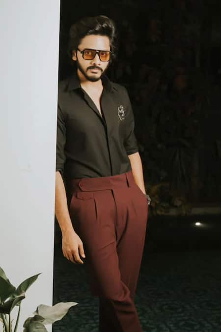 Hilo Design Casse Embroidered Motif Shirt With Pant 