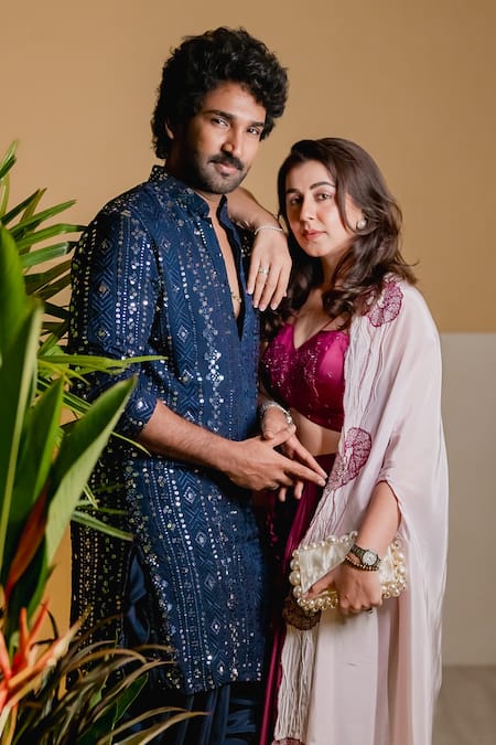 Shop Hilo Design Blue Georgette, Cotton Mirrors, Sequins, Embroidery Scrito Kurta Patiyala Set Online at Aza Fashions Shop_Hilo Design_Blue Georgette, Cotton Mirrors, Sequins, Embroidery Scrito Kurta Patiyala Set _Online_at_Aza_Fashions