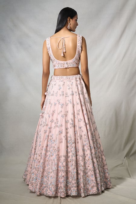 Panihari Floral Embroidered Lehenga & Blouse Set 