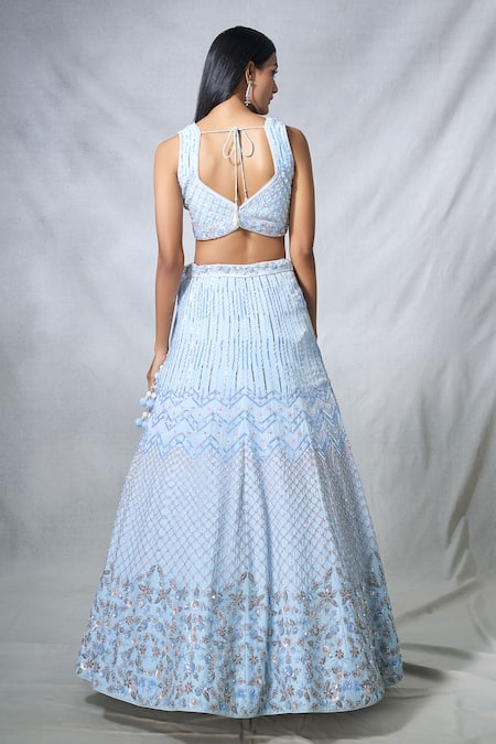 Panihari Geometric Embroidered Lehenga Set 