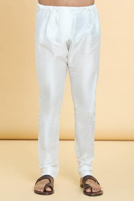 Arihant Rai Sinha_Grey Jacquard, Silk Straight Floral Mandala Pattern Kurta With Churidar _at_Aza_Fashions