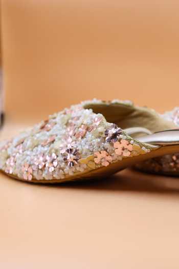 Buy_Foot Fuel_Multi Color Sequins, Beads, Zari Aaliyah Embellished Heels _Online_at_Aza_Fashions