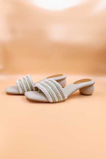 Foot Fuel Gold Beads, Zari Alice Embellished Heels Online at Aza Fashions Foot Fuel_Gold Beads, Zari Alice Embellished Heels _Online_at_Aza_Fashions