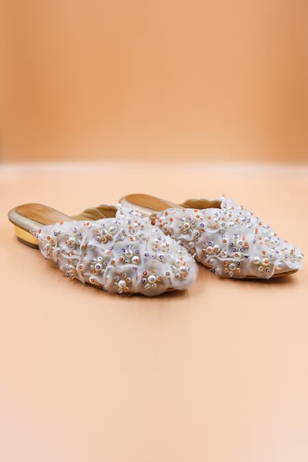 Foot Fuel Mila Applique Embellished Mules 