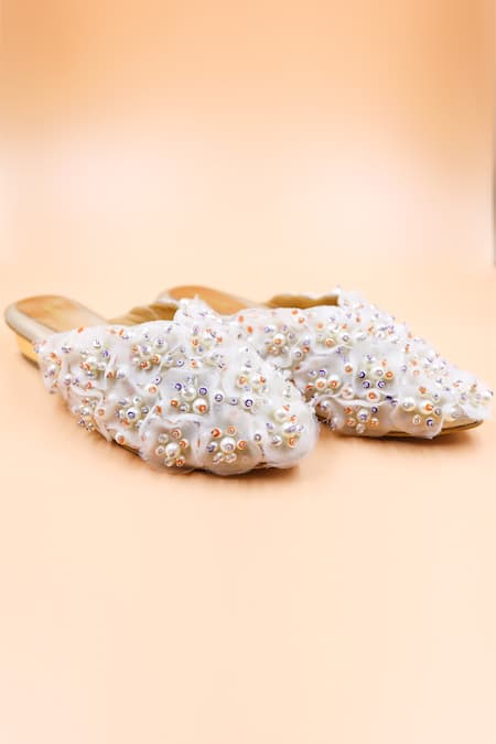 Foot Fuel Mila Applique Embellished Mules 
