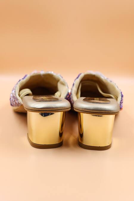Buy_Foot Fuel_Multi Color Applique, Sequins Ella Embellished Mules _Online_at_Aza_Fashions