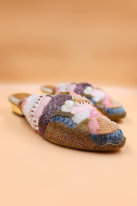 Foot Fuel Madison Mosaic Bead Embellished Mules 