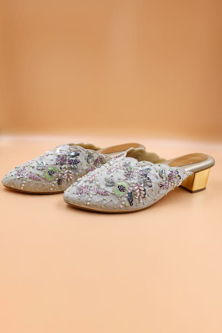 Foot Fuel Layla Floral Embroidered Mules 