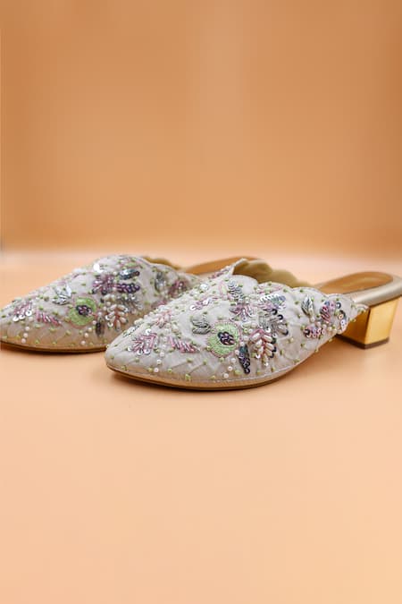 Foot Fuel Layla Floral Embroidered Mules 