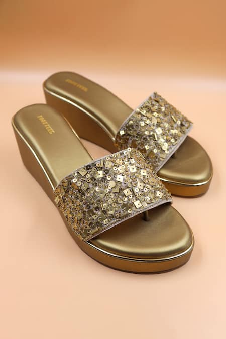 Foot Fuel Ivy Sequin Embellished Wedges 