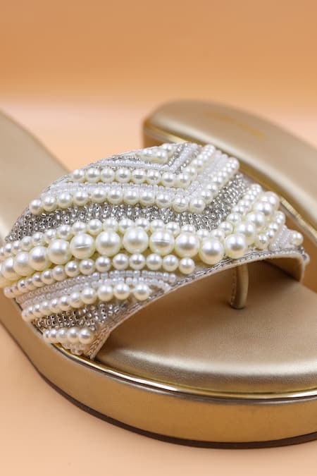 Foot Fuel Angel Bead Embellished Wedges 