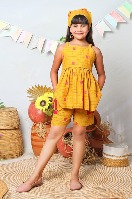 JILMIL DREAMWEAR Checkered Print Cotton Top & Shorts Set 