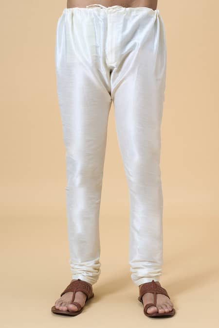 Buy_Arihant Rai Sinha_Black Jacquard, Silk Embroidery Spade Flora Woven Kurta With Churidar 