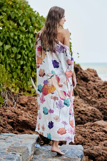 Nautanky Floral Printed Monokini With Cape 