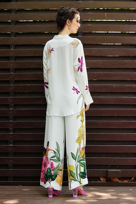 Nautanky Blossom Placement Print Shirt With Pant 