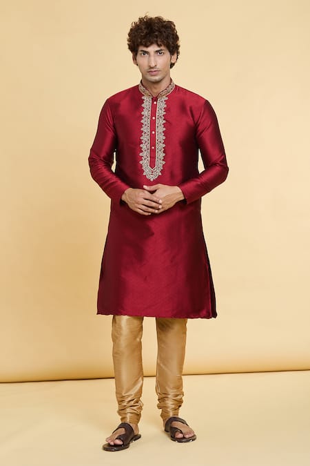 Arihant Rai Sinha Floret Embroidered Placket Kurta 