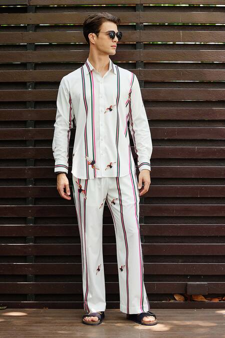 Shop_Nautanky_White Polyester Embroidery Iceland Duet Printed Shirt With Pant _Online_at_Aza_Fashions