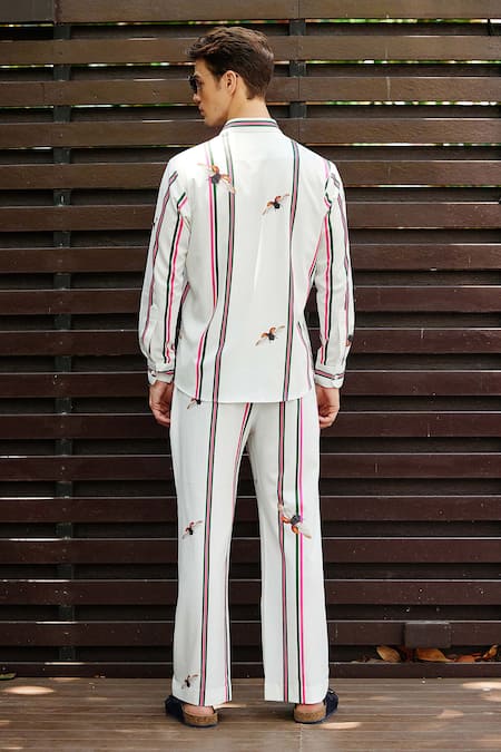 Shop_Nautanky_White Polyester Embroidery Iceland Duet Printed Shirt With Pant _at_Aza_Fashions