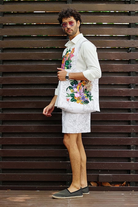 Shop_Nautanky_White Tassels Meadow Print Tote Bag _Online_at_Aza_Fashions