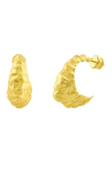 Buy_Arvino_Gold Plated Foil Hoops _Online_at_Aza_Fashions