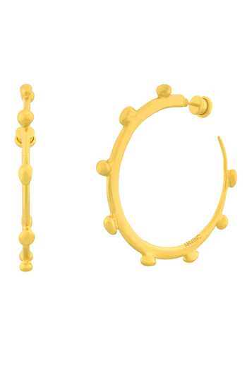 Buy_Arvino_Gold Plated Studs Chunky Dotted Hoops _Online_at_Aza_Fashions