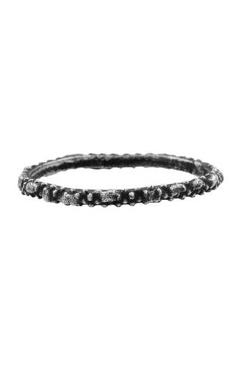 Buy_Arvino_Multi Color Beads Recycled Bronze Granulated Band Stack Rings - Set Of 4 _Online_at_Aza_Fashions