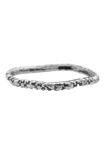 Shop_Arvino_Multi Color Beads Recycled Bronze Granulated Band Stack Rings - Set Of 4 _Online_at_Aza_Fashions
