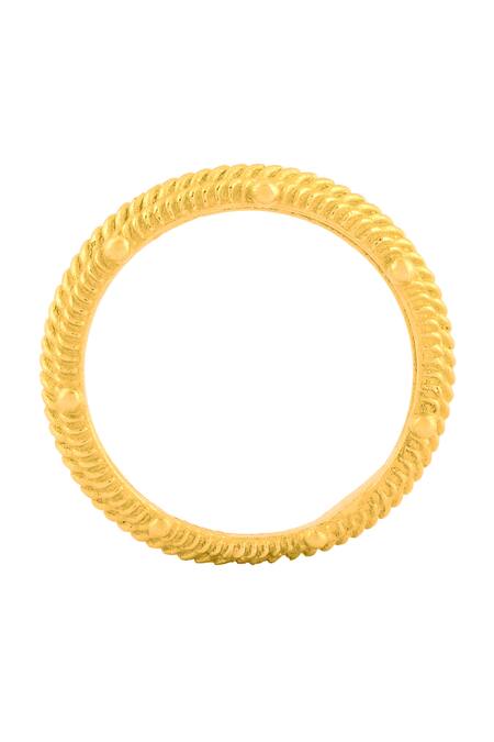 Buy_Arvino_Gold Plated Recycled Bronze Dotted Carved Ring _Online_at_Aza_Fashions