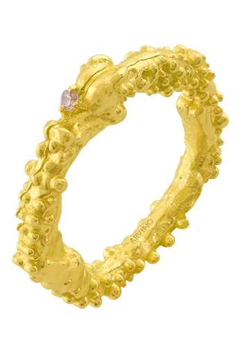 Arvino Stone Embellished Granulated Band Ring 