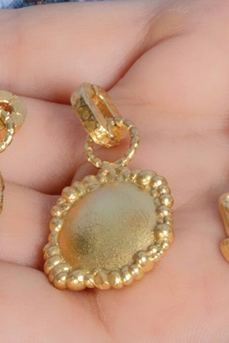 Arvino Gold Plated Granulated Signature Textured Charm 