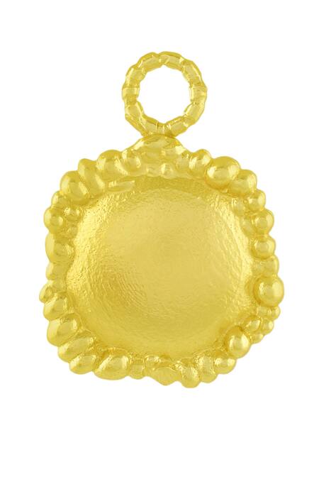 Shop Arvino Gold Plated Granulated Signature Textured Charm at Aza Fashions Shop_Arvino_Gold Plated Granulated Signature Textured Charm _at_Aza_Fashions