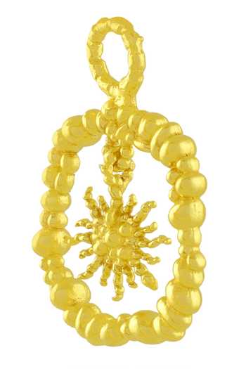 Arvino Granulated Sun Burst Charm 