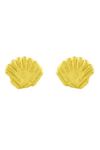 Buy Arvino Gold Plated Sea Shell Stud Earrings at Aza Fashions Buy_Arvino_Gold Plated Sea Shell Stud Earrings _at_Aza_Fashions