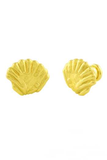 Arvino Gold Plated Sea Shell Stud Earrings Online at Aza Fashions Arvino_Gold Plated Sea Shell Stud Earrings _Online_at_Aza_Fashions