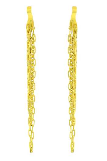 Arvino_Gold Plated Chains Multi Drop Huggies _Online_at_Aza_Fashions