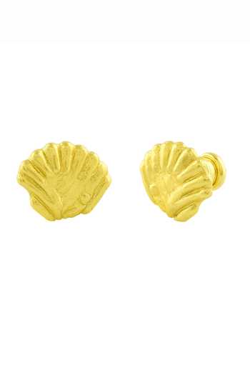 Arvino Gold Plated Sea Shell Large Stud Earrings Online at Aza Fashions Arvino_Gold Plated Sea Shell Large Stud Earrings _Online_at_Aza_Fashions