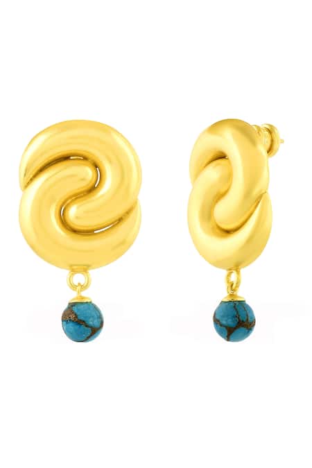 Buy_Arvino_Gold Plated Stones Southwest Embellished Drop Earrings _Online_at_Aza_Fashions