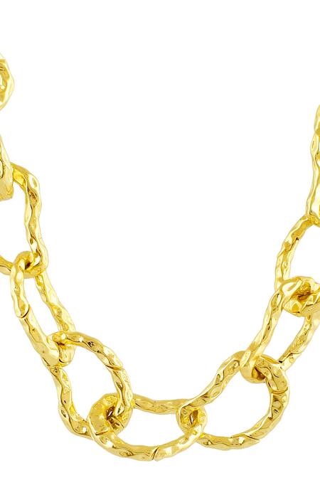 Arvino_Gold Plated Chunky Y Shaped Chain Necklace _Online_at_Aza_Fashions