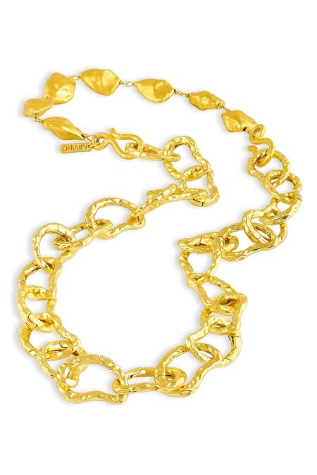 Buy_Arvino_Gold Plated Chunky Y Shaped Chain Necklace _Online_at_Aza_Fashions