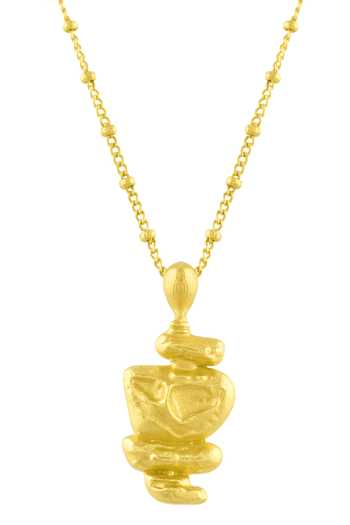 Arvino Gold Plated Patrimony Totem Carved Charm Necklace Online at Aza Fashions Arvino_Gold Plated Patrimony Totem Carved Charm Necklace _Online_at_Aza_Fashions